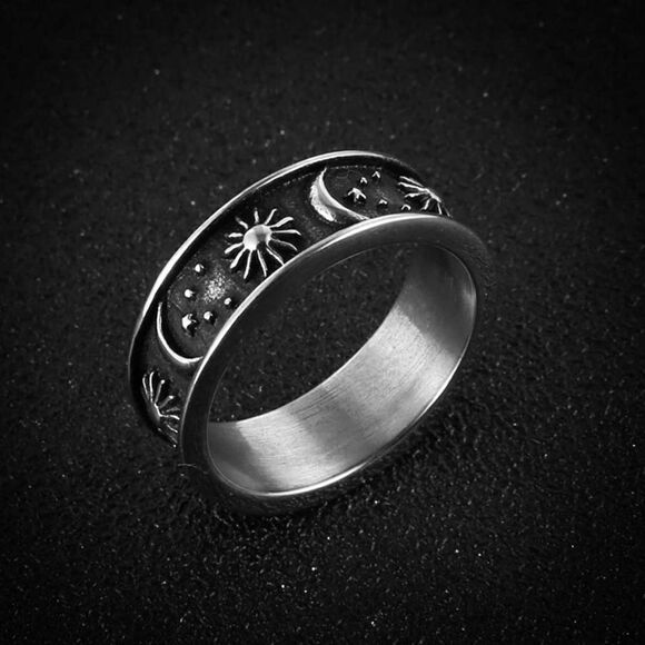 Moon Star Sun Statement Boho Ring - Picture 3 of 9